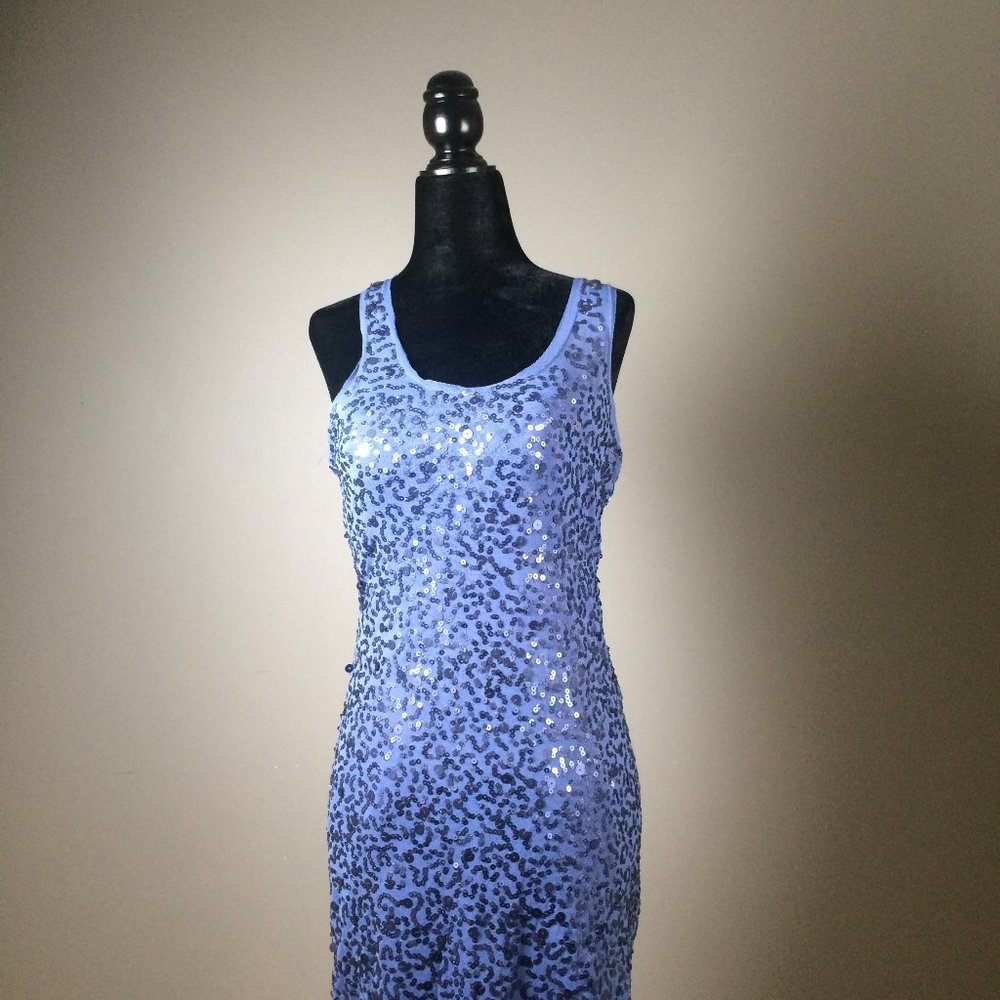 Medium Blue mini silver sequin dress from Max Studio